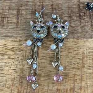 Betsey Johnson earrings  - cats